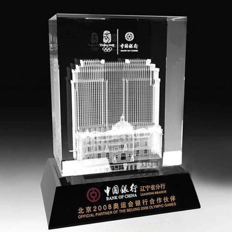 Original Factory Wholesale/Supplier Company Souvenir Office Decoration Construction Project Building Decoration Trophy Crystal Gift Crafts Custom