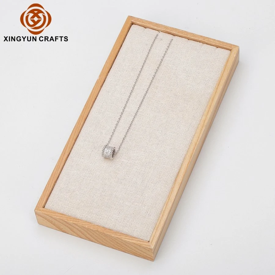 Factory Supply Natural Wooden Pendant Necklace Bracelet Display Tray Wood Jewelry Packaging Display