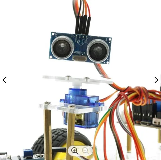 Kit de inicio de programación Robot Chasis Coche educativo con Hc-Sr04 Rastreo de obstáculos Kit de robot DIY.
