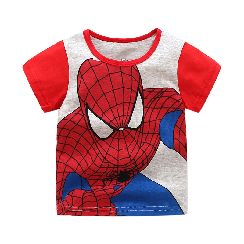 Summer Children Clothing Boys Cartoon Clothes Wholesale/Supplier Spider Elsa Princess Kids Apparel