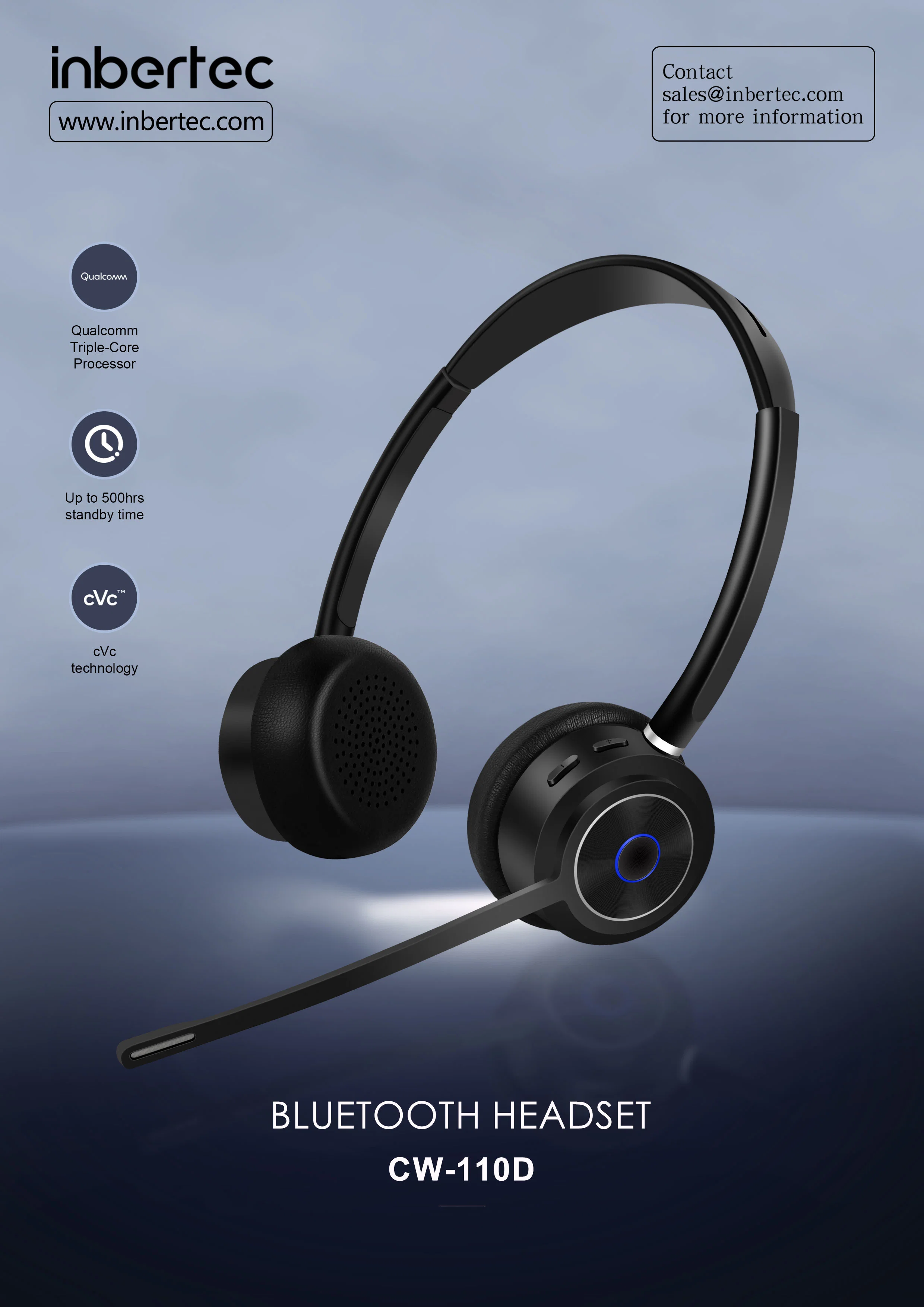 OEM Fashionable Noise-Cancelling Bluetooth Wireless Office Headphones with Good Design