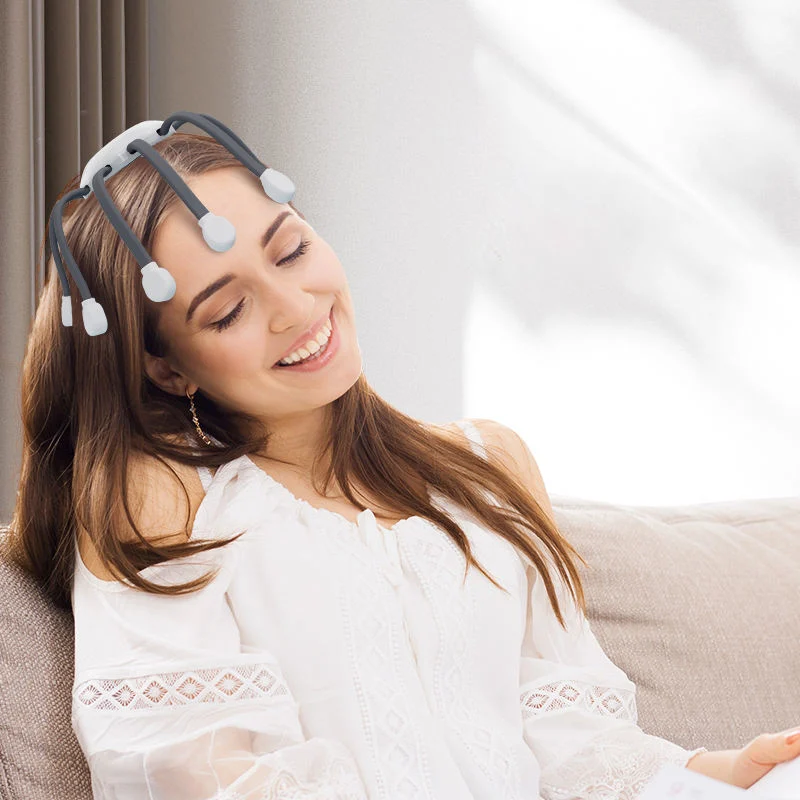 Wiederaufladbares Smart Electric Head Massager Octopus Massager Entferne Müdigkeit Entlasten Sie Stress und verbessern Sie den Zirkulationskopfentaxer