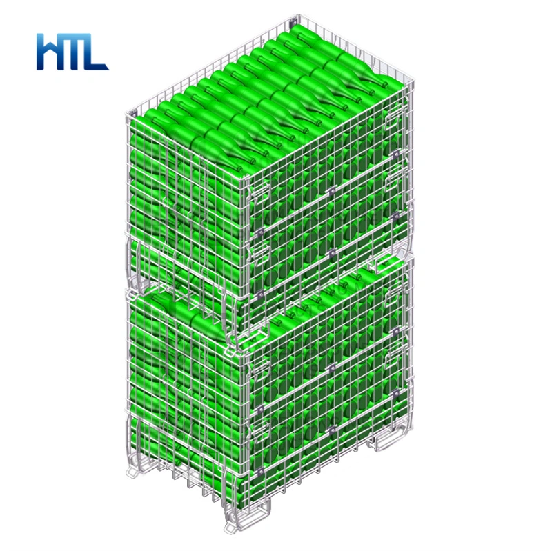 En métal galvanisé des bouteilles de vin mousseux de pliage Portable panier en treillis métallique