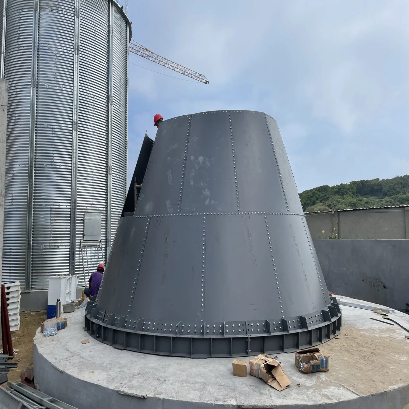 Wheat and Rice Silo 600t Ventilated Storage Silo for Bulk Grain