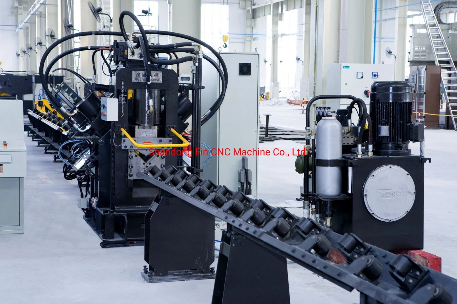 CNC Angle Iron Hydraulic Marking Punching Cutting Line Machine