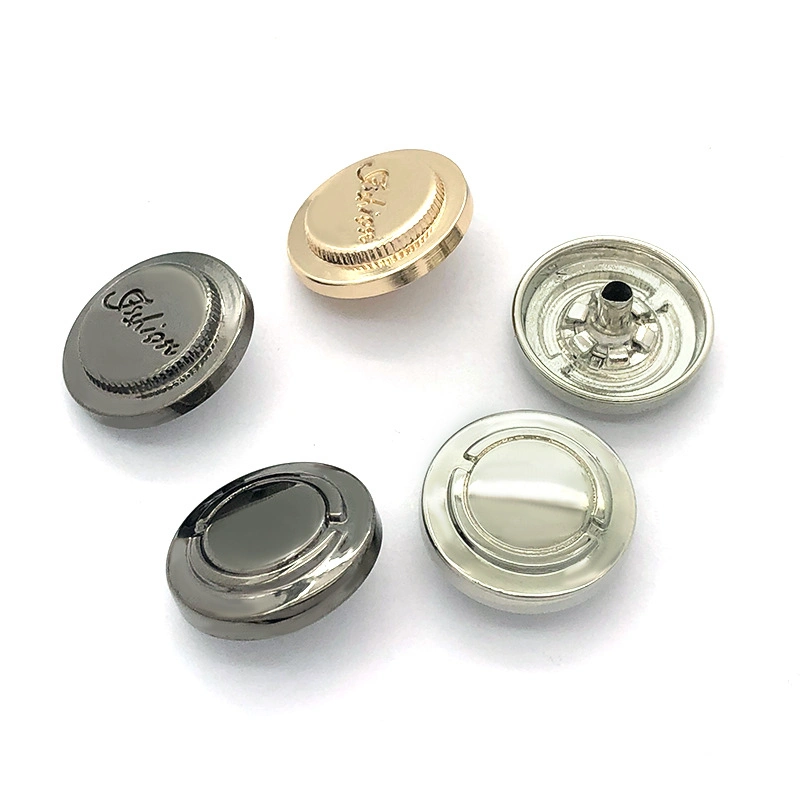 Personalizar Logo 15mm botón metálico para accesorios de prendas