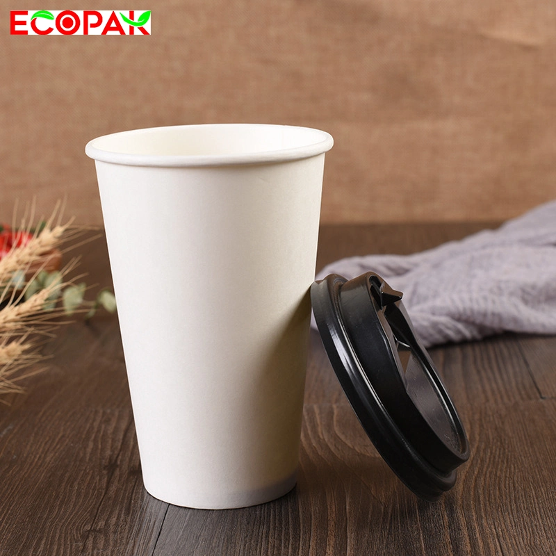 Custom Single Layer Coffee Paper Cup Juice Drink Tea Cup with Lids