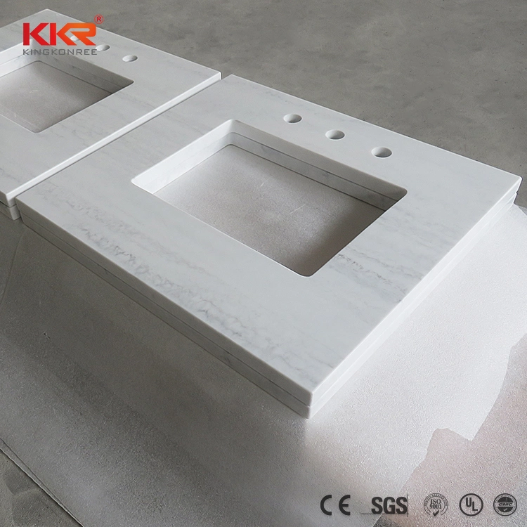 20mm White Solid Surface Stone Vanity Top