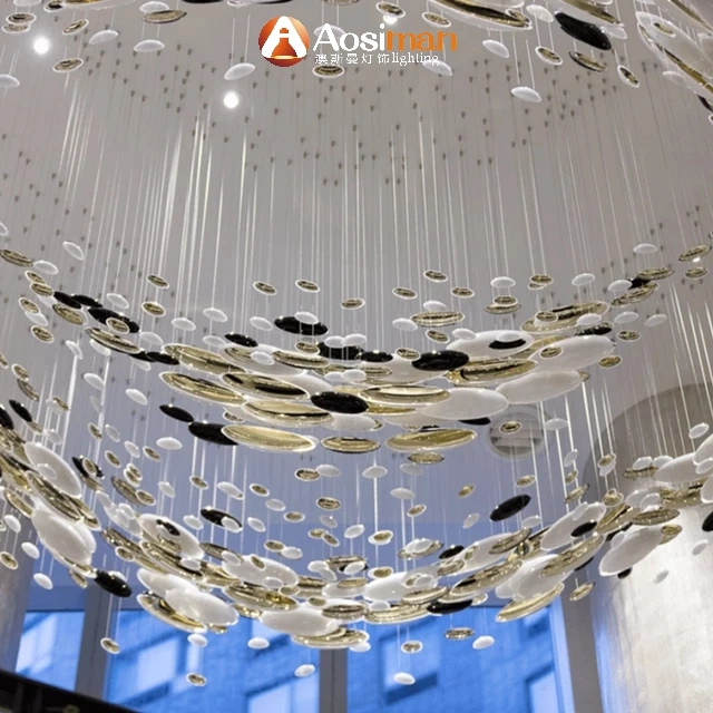 Modern Crystal Chandelier LED Lamp Clear Glass Bubble Ball Pendant Light