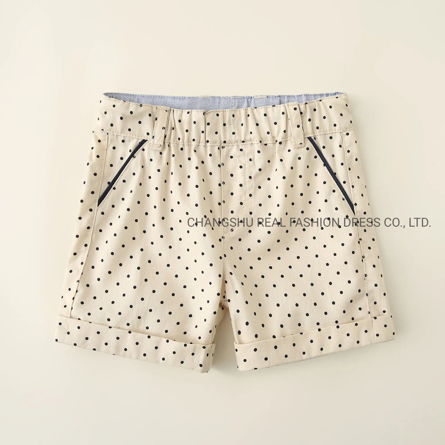 Newborn Baby Kids Children Clothing Infant Woven Printed Short with Piping Pockets