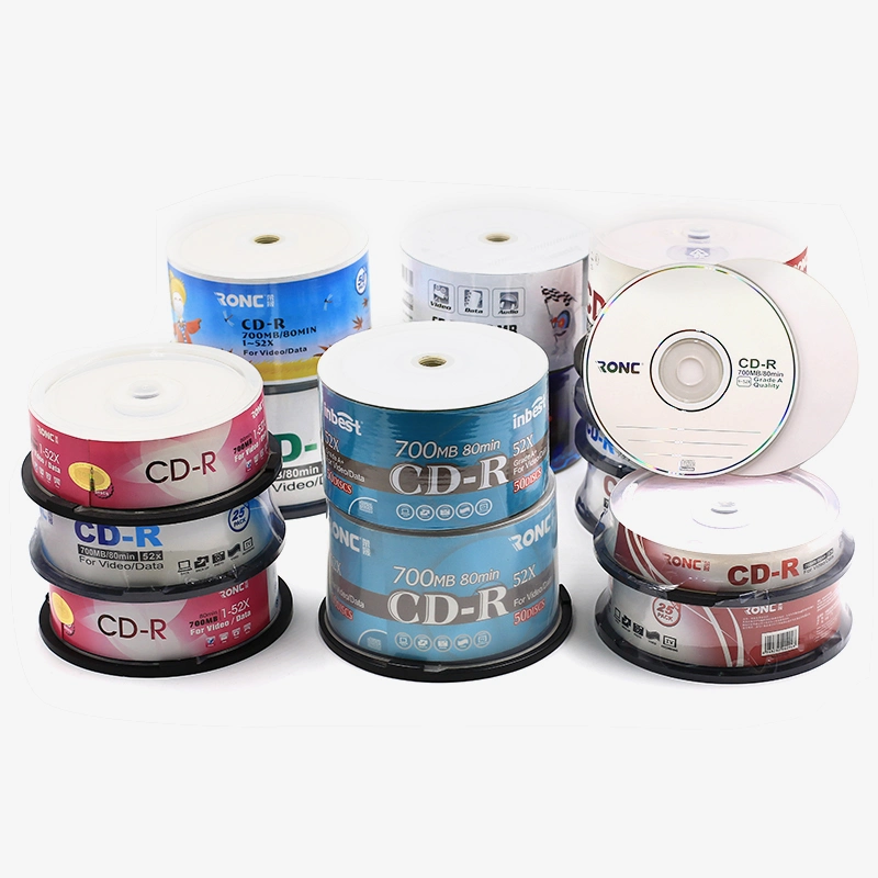 2020 CDS vazios de venda por grosso de discos compactos para gravação de disco CDR 700 MB, 80min 52X imprimível em branco para impressão de CD-R