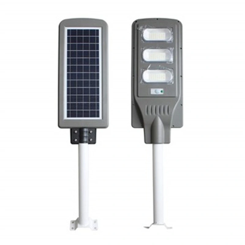 Lámpara solar con sensor de movimiento todo en uno para exteriores integrada.