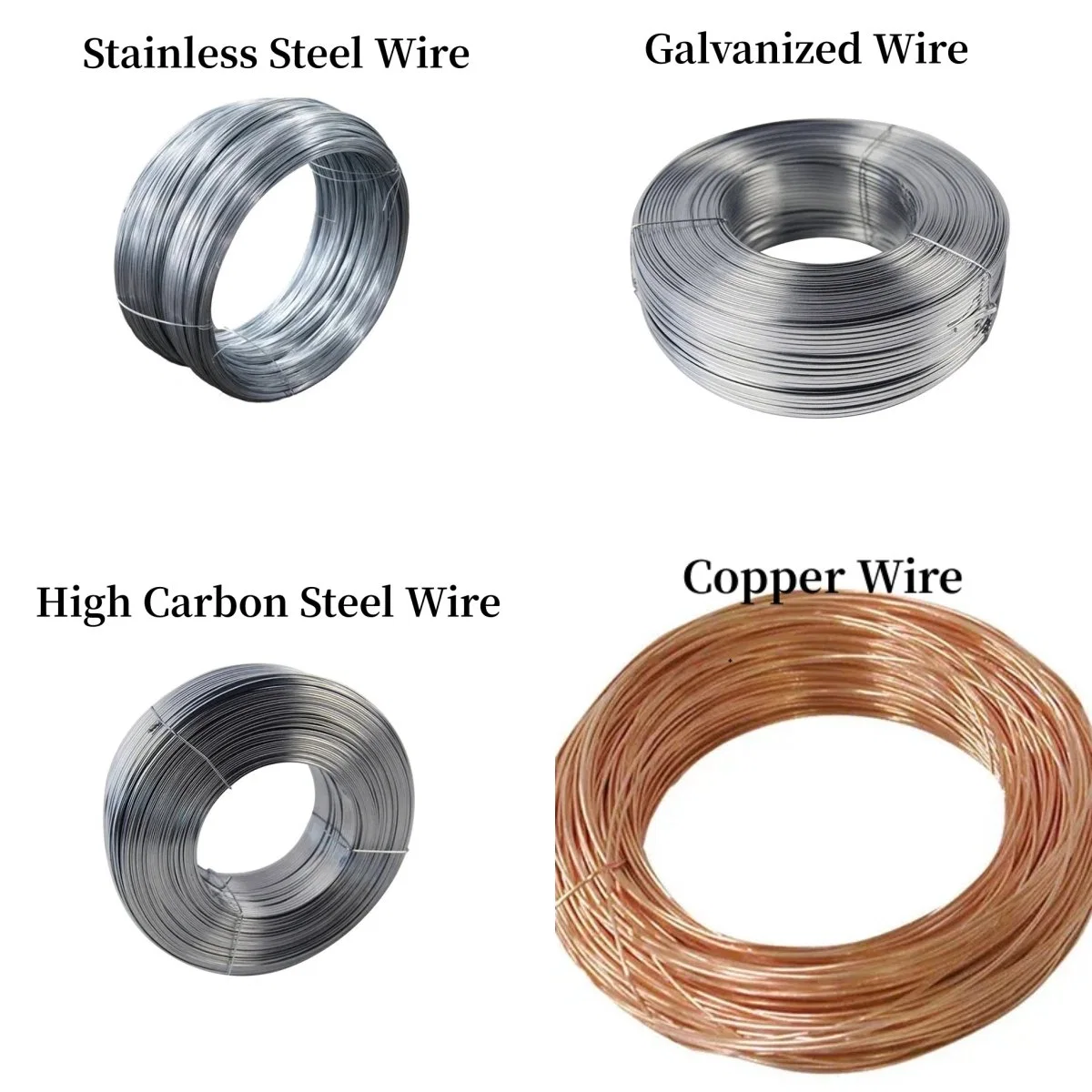 ISO CCC ASTM GB Spiral Smooth Gi Unalloy Metal Iron High Carbon Spring Stainless Steel Galvanized Copper Wire Drawn Manufacture Rope Building Package Fence Net