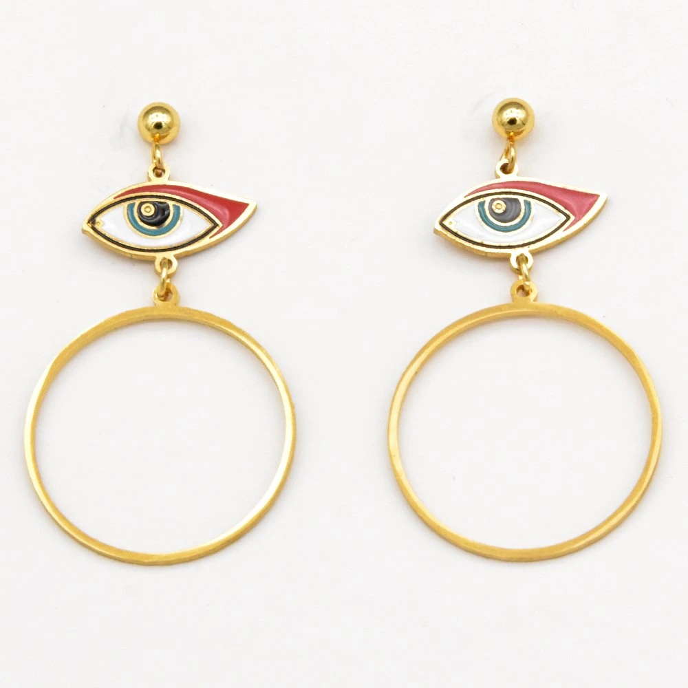 Factory Customized Fashion Eardrop Turkish Evil Eyes Earrings for Girls