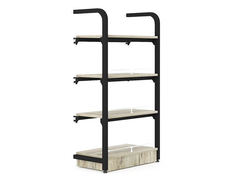 Manufacturer Metal Wooden Style Gondola Shelving Display Stand Shelves