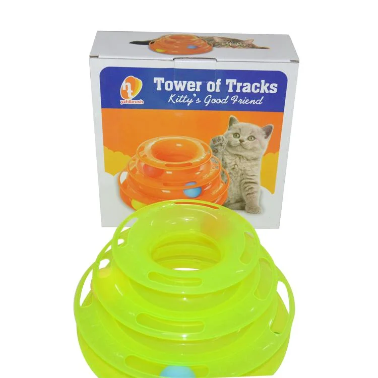 Wholesale/Supplier 4 Layers Interactive Funny Cat Toy PP Turntable Feather Ball Disk Cat Toy for Kitten Pet Products