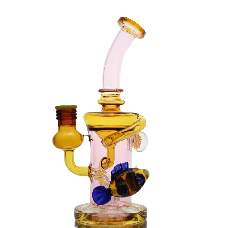 2021 Nouvel Ensemble de Pipe à Eau en Verre Coloré avec Accessoires de Fumage en Verre DAB et Collecteur de Cendres.