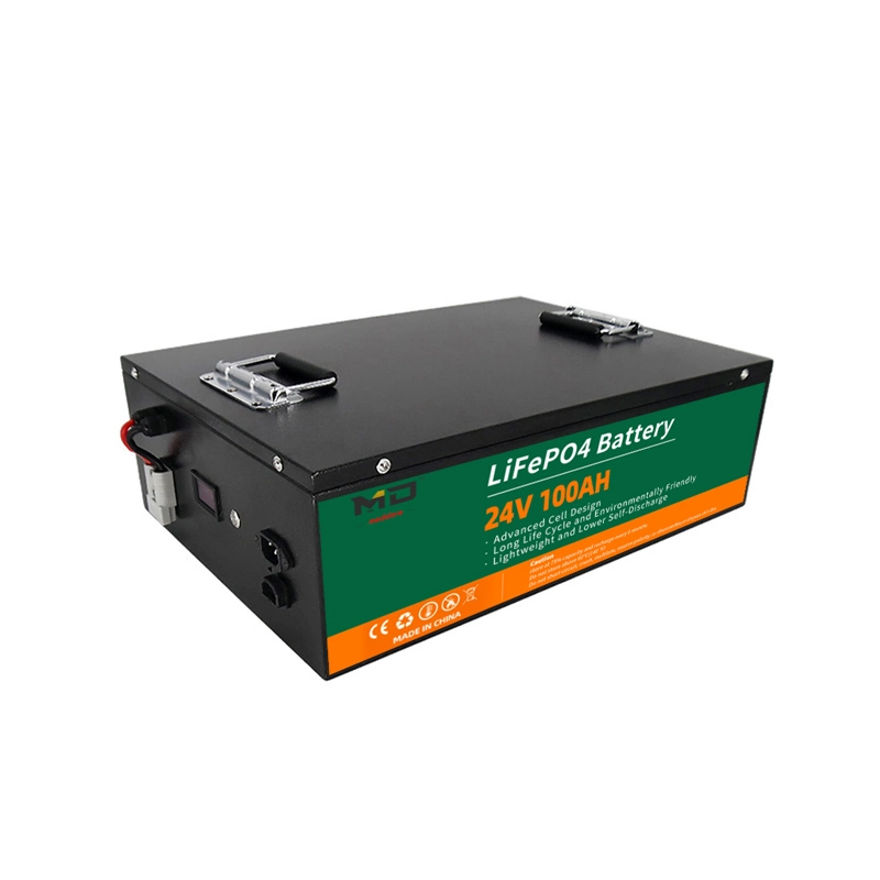 24V 100Ah 200AH LiFePO4 Boîte en fer Camper RV Marine Pack de batterie au lithium-ion LiFePO4 Rechargebale OEM