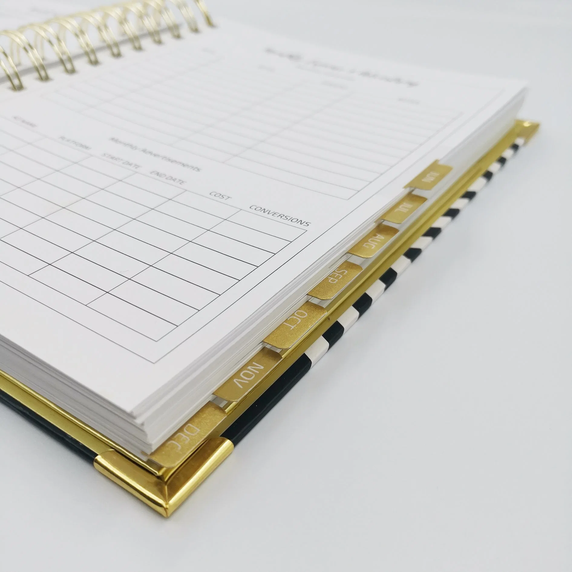 Paper Stationery Planner Organizer Agenda Golden Yo Full Color Printing with Hot Foil Stamped Logos