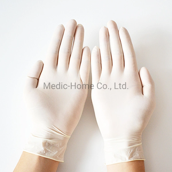 White Non-Sterile Disposable Latex Examination Gloves Powder Free Examining Glove Wholesale/Supplier