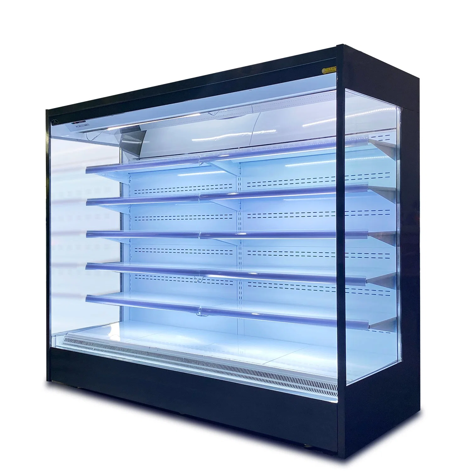 High Efficiency Multi-Deck Closed Display Chiller Freezer Commercial Refrigeration Equipment for Supermarket and Store