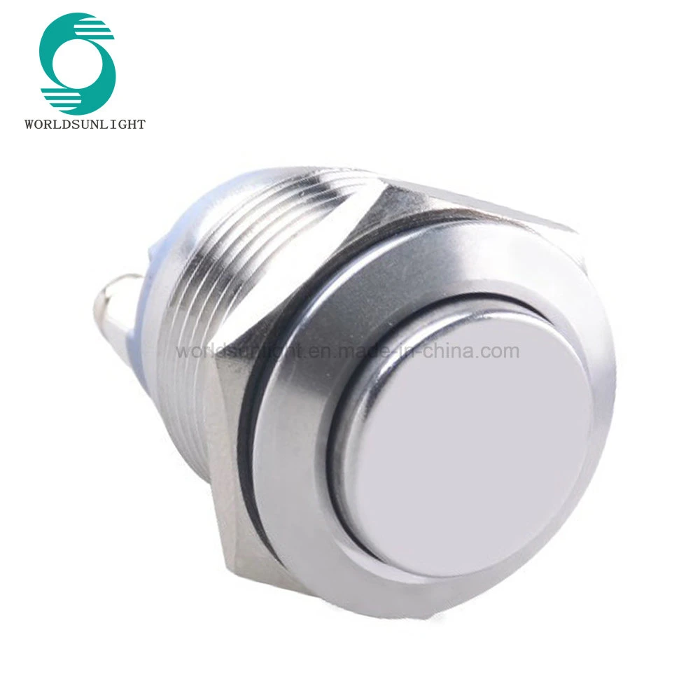 High quality/High cost performance  19mm 1no1nc 12V Circular Colorful Light Locking Metal Stainless Steel Pushbutton Switch