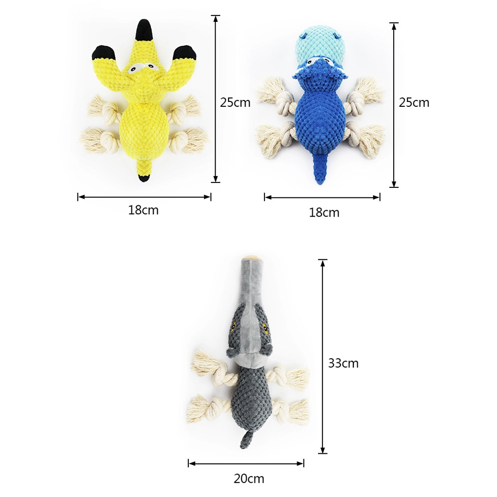 Haustier Kauspielzeug mit Baumwollseil Hund Interactive Fun Play Quietschende Tier Form Spielzeug