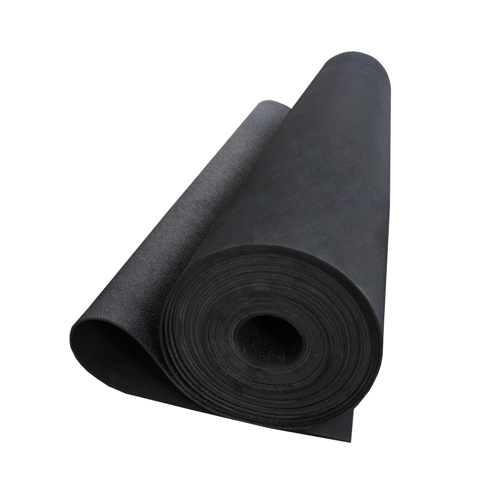 Black Solid Thin Rubber Sheet Elastic Vulcanized Orange Peel Rubber Flooring Safety Mat