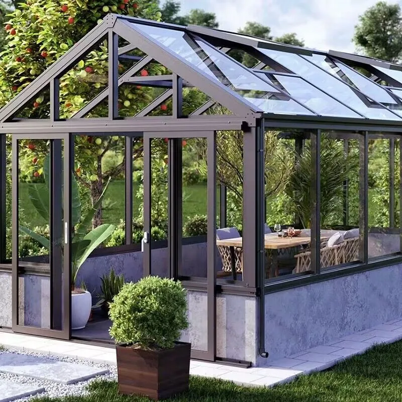 Cenador de estilo europeo Sala de sol plástico policarbonato Verde Casa Verde Con equipo agrícola 10mm