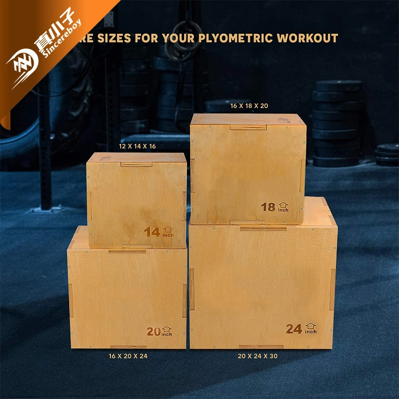 Bois Bois Plyo Plyometric Case Jump Box Matériel d'exercice de remise en forme