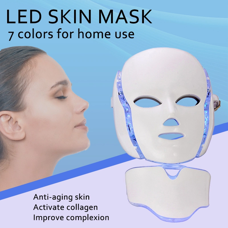 أقنعة الوجه علاج تجميل البشرة 7 ألوان الوجه الخفيف قناع LED للعناية بالبشرة