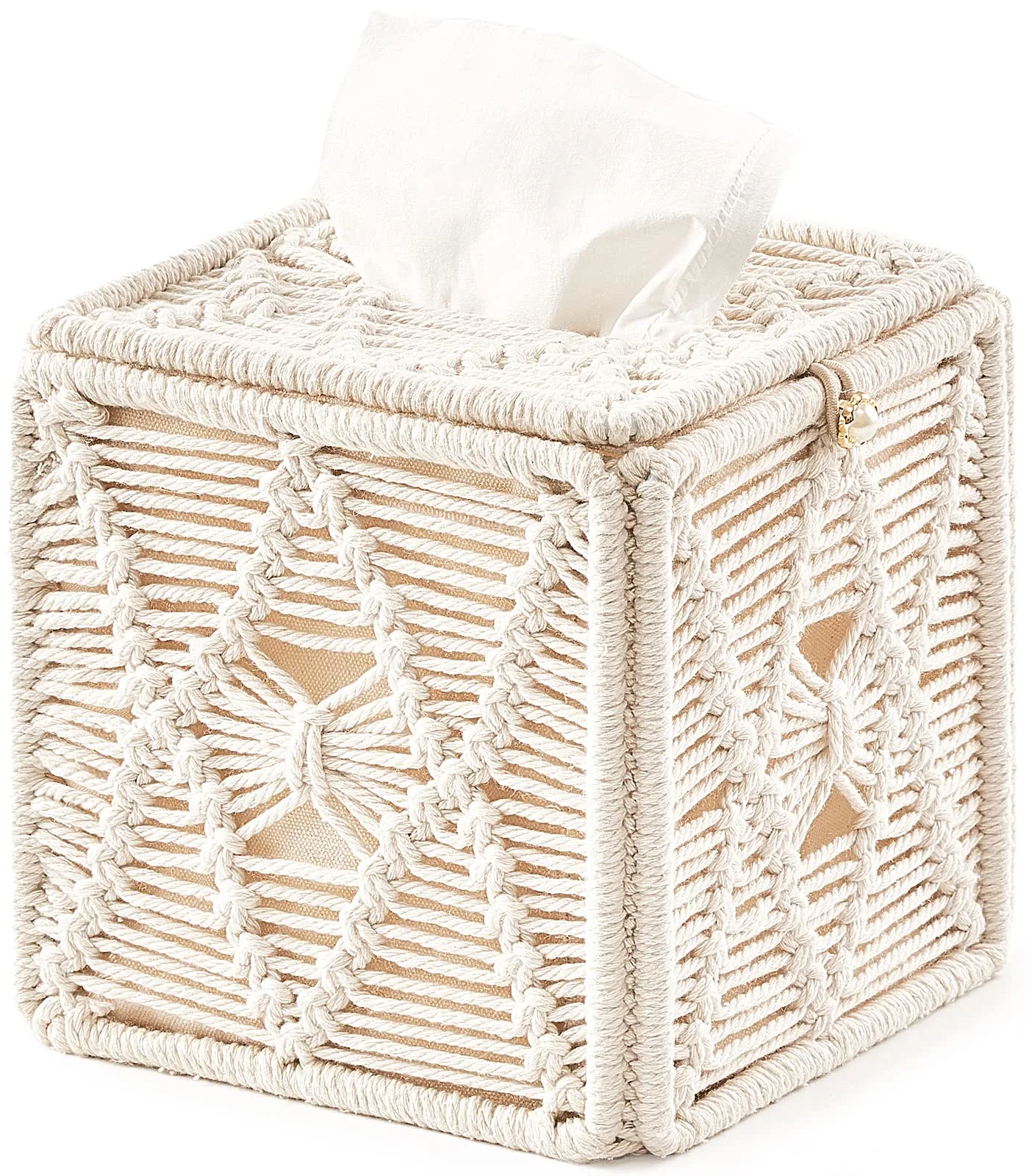 Ivory Cube Holder decoración cuadrada tejido Organizer Tissue Box