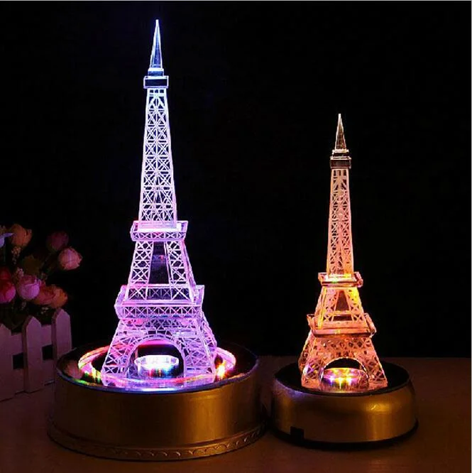 K9 Material High quality/High cost performance  and Beautiful Crystal Color Eiffel Tower