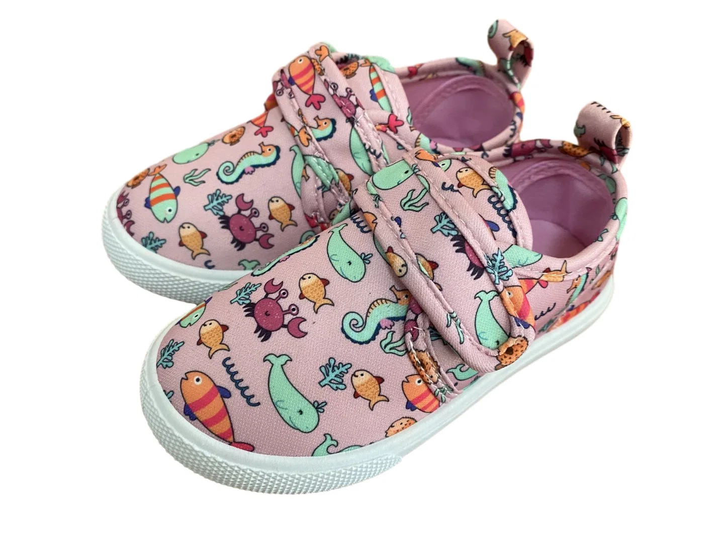 Ocean Animals Prints Fabric Upper Low PVC Style Kids Casual Shoes Kids Canvas Footwear