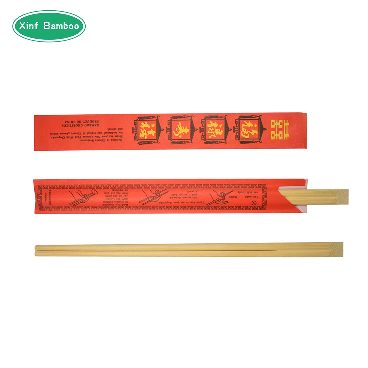 100 Pairs Full Paper Wrapped Bamboo Tensoge Professional Set of Disposable Chopsticks for Sale