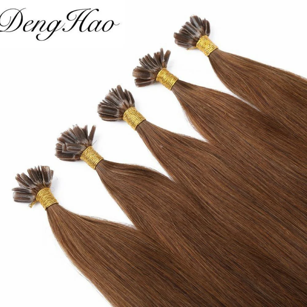 100% Remy Cabello Humano U-Tip no arroja ningún enredo el doble de ahogarse Pre-Bonded Extensiones de Cabello