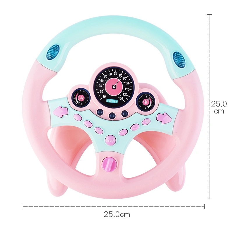 Battery Operated Steering Wheel Driving Baby Musical Educational Toys for Kids