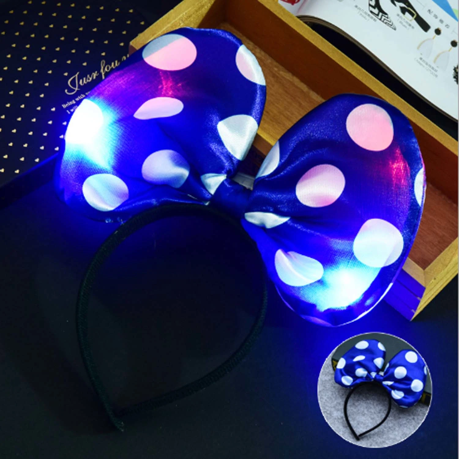 Blagenert Luminous Hair Hoop Headband Optical Party Decor Colorful Light