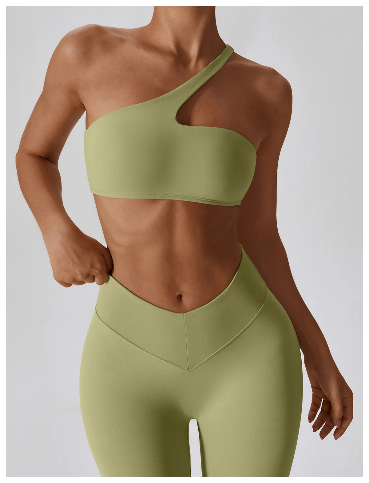 Soutien-gorge de sport une épaule pour femmes, soutien-gorge de yoga push-up, sous-vêtements de sport, hauts de sport pour femmes, débardeur respirant pour la course à pied, tenue de sport.