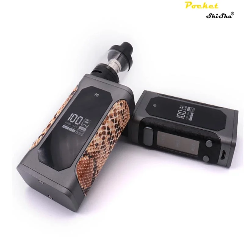 أحدث طقم بادئ Vape P8 بقوة 100 واط للبشرة من Snake Skin بطارية بقوة 2200 مللي أمبير/ساعة 2.5 مل لتر من السجائر الإلكترونية الخزانات Atomizer