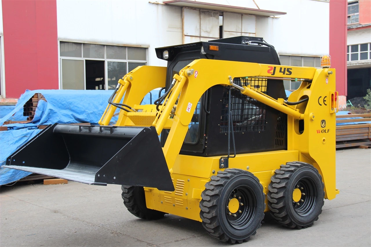 Wolf Zj45 45HP/60HP/75HP/100HP Skid Loader with Cab/Quick Coupler/Attachments for Sales