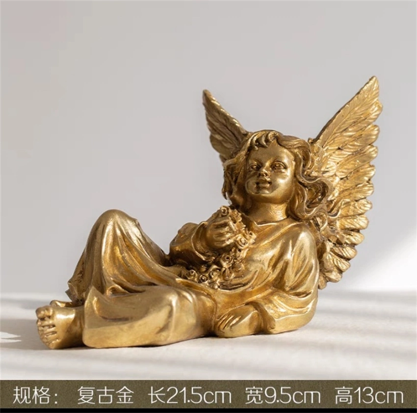 Customized Resin Angel Sculpture Garden Statue Polyresin Cherub for Home Decoration