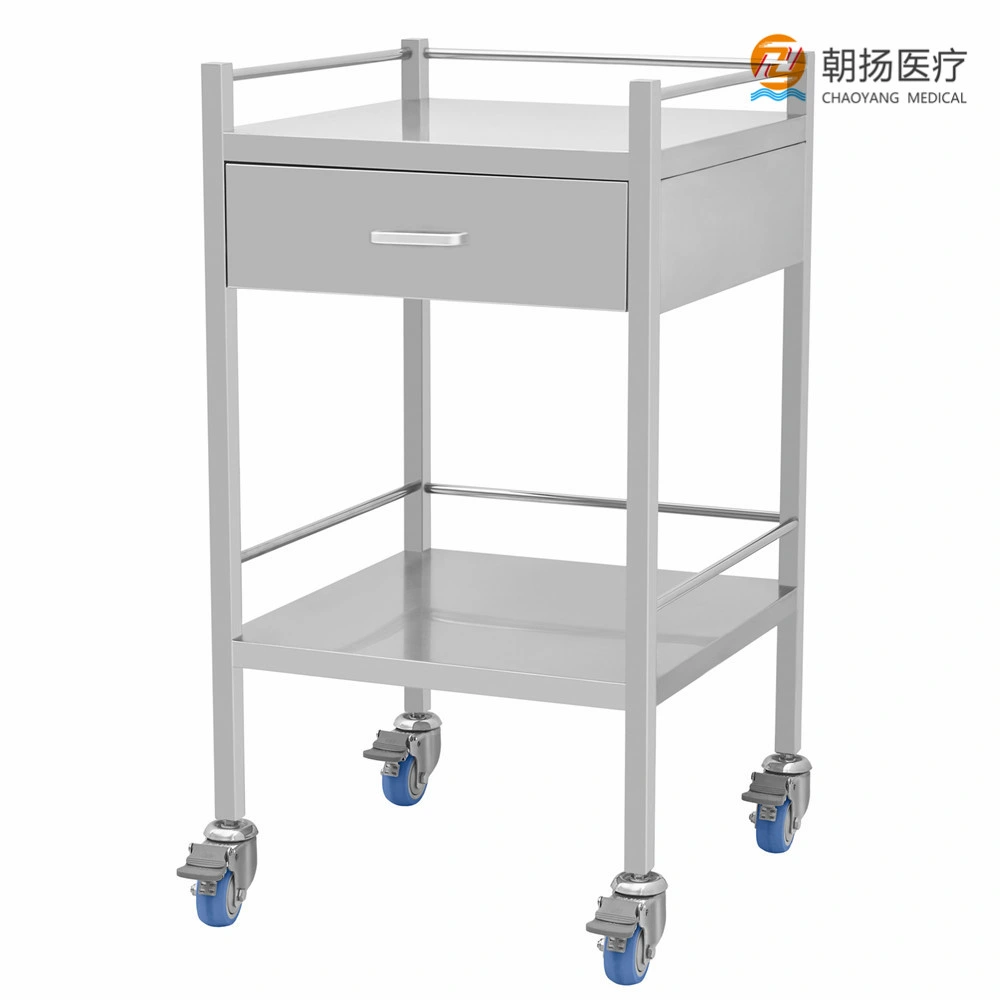 Medical One Drawer Stainless Steel Trolley Surgical Instrument Trolley Cart