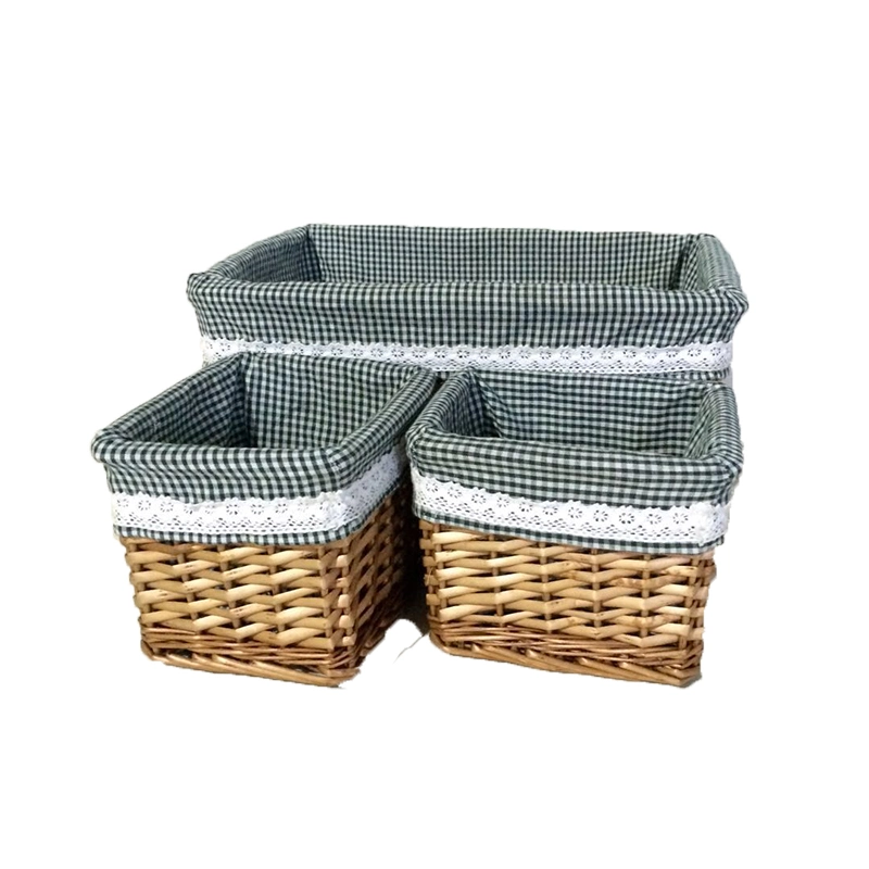 Rectangle Cube Storage Basket Bins Woven Wicker Cabinet for Closet Organizer Toys Sundries