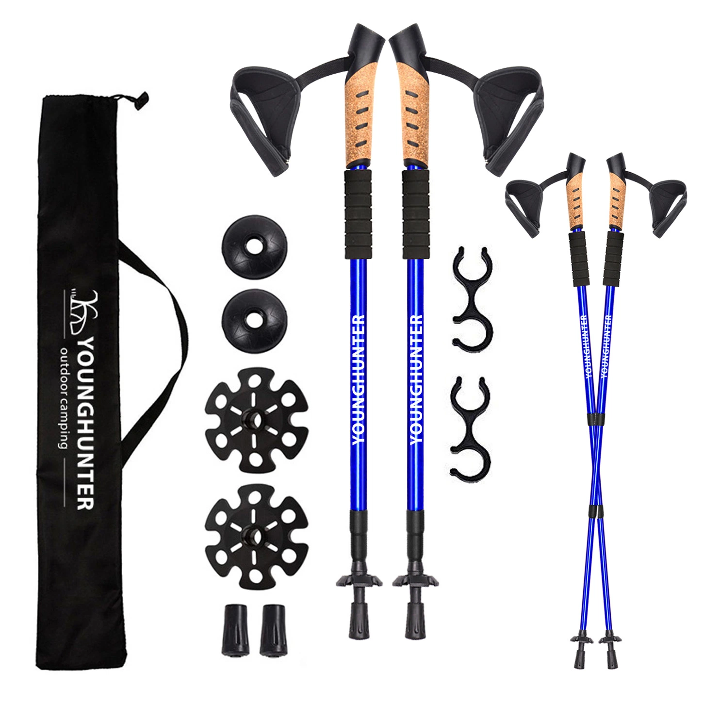 Hot Sale Trekking Pole Adjustable Anti Shock Hikjing Pole Strong & Lightweight Aluminum Walking Poles