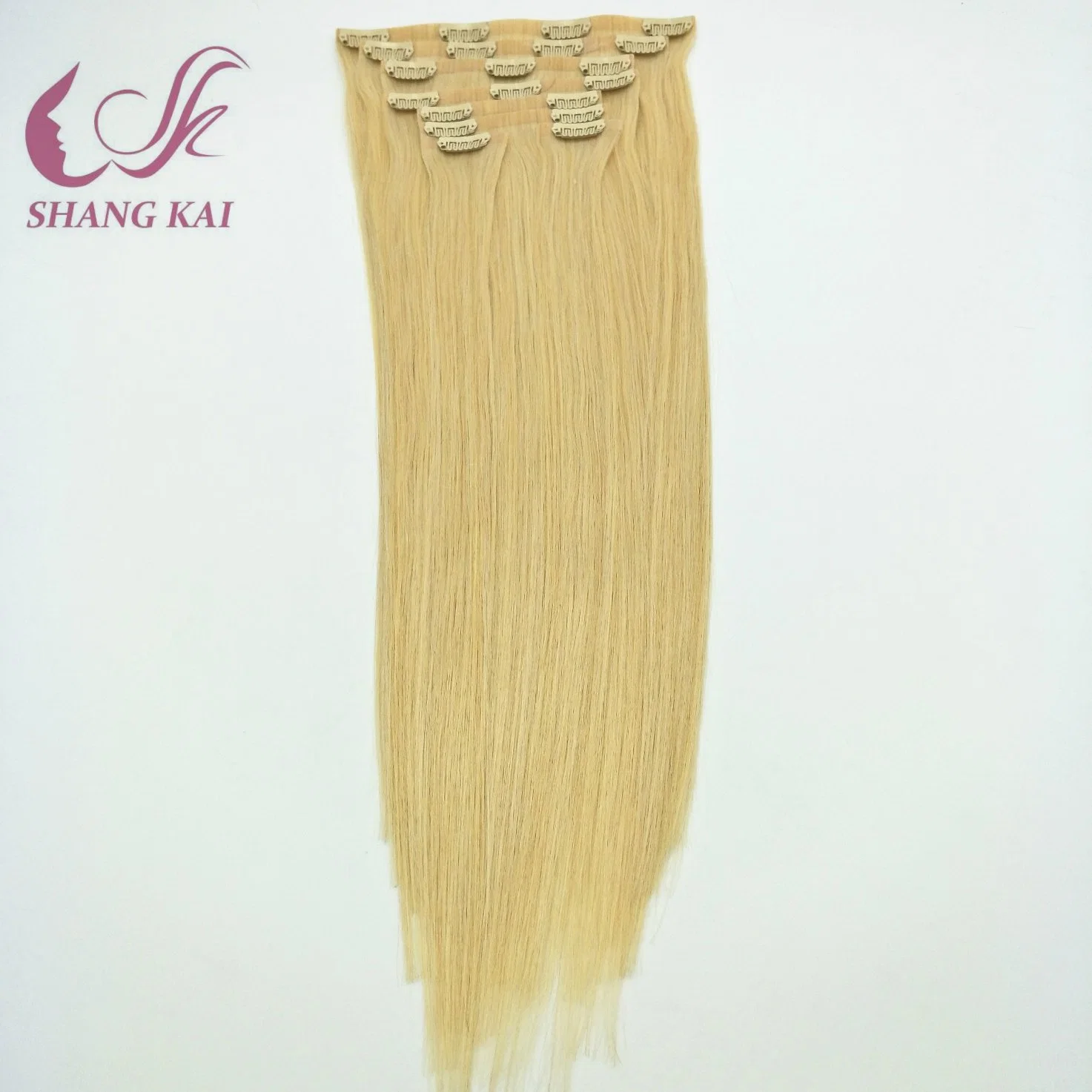 High Quality PU Weft Seamless Clip on Human Hair Extension Russian Remy Hair