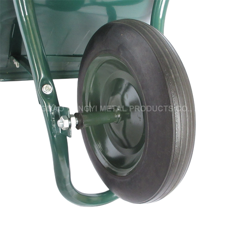 65L Solid Rubber Wheels Steel Tray Construction Wheelbarrow