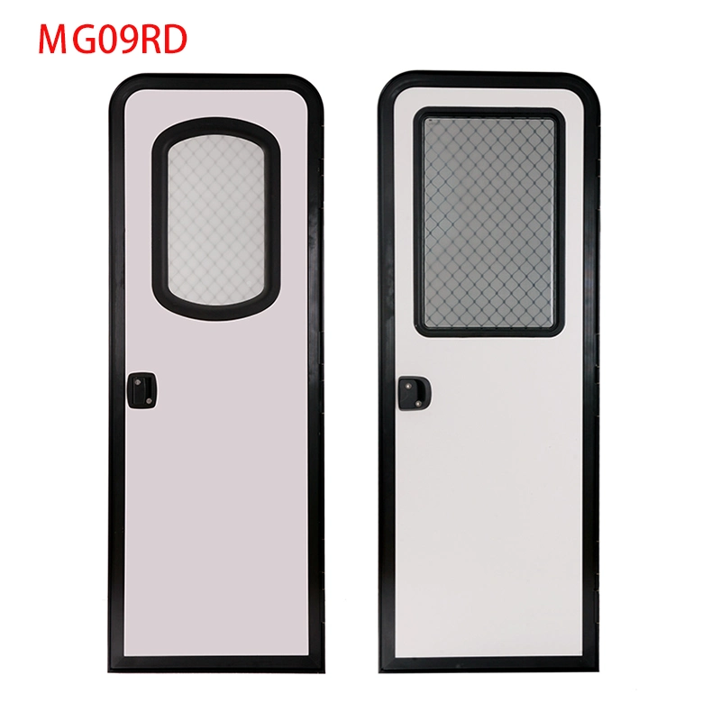 American Style Aluminum Exterior Motorhome Caravan Trailer Swing Entry Door W/ Metal Mesh