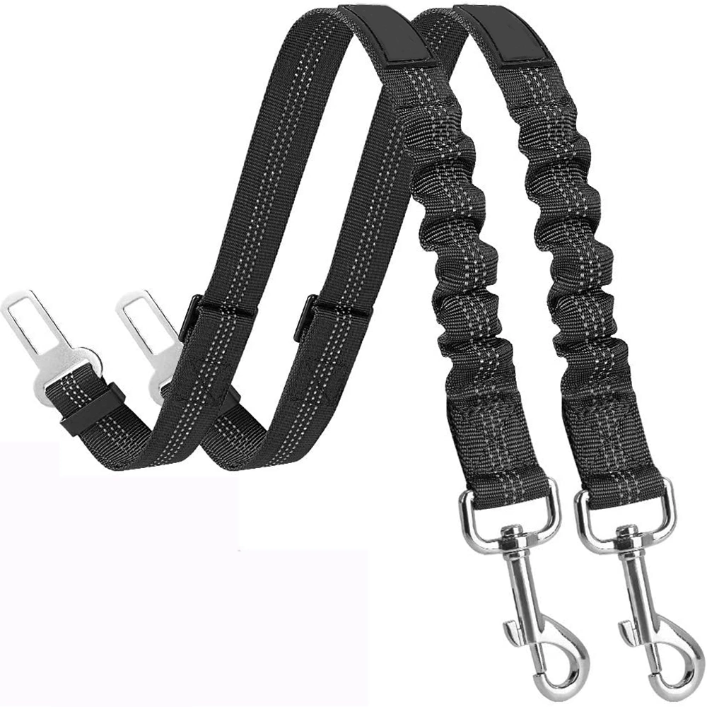 Reflective Tactical Nylon Bungee Dog Seat Belt Vehicle