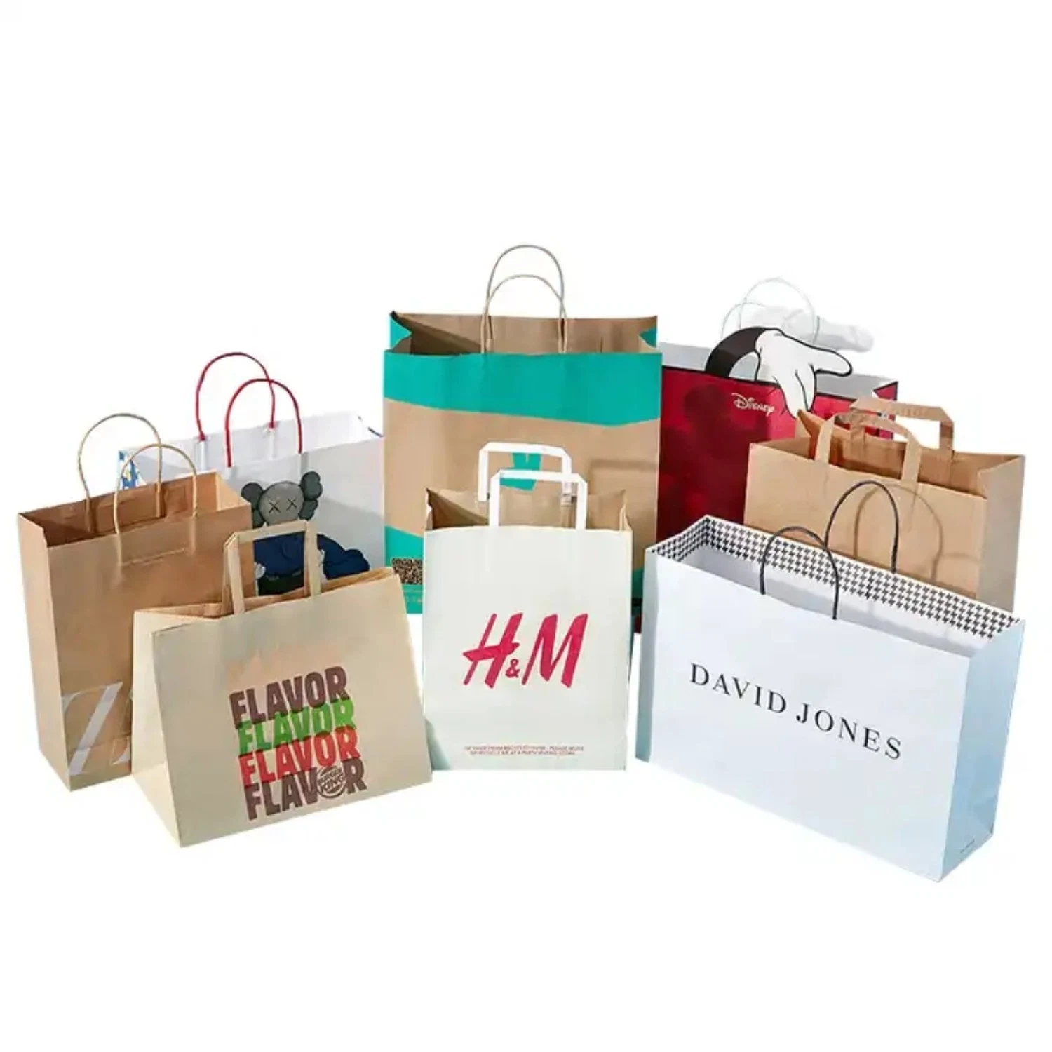 Customized Logo Printed Bolsas De Ppapel Kraft Shopping Paper Bag with Handle